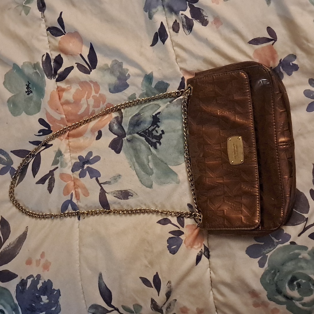 Michael Kors copper shoulder bag with chain handle